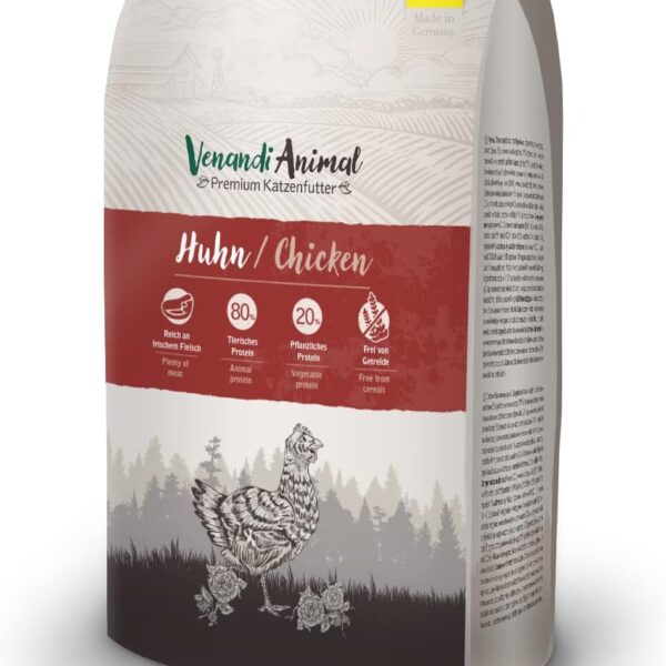 Venandi Animal – Premium Katzenfutter – Huhn, mit viel frischem Geflügel, Trockenfutter, getreidefrei 1er Pack (1 x 1,5kg)