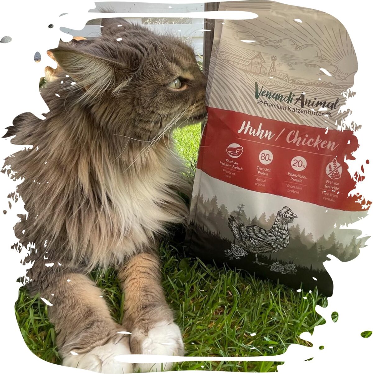 Venandi Animal – Premium Katzenfutter – Huhn, mit viel frischem Geflügel, Trockenfutter, getreidefrei 1er Pack (1 x 1,5kg)