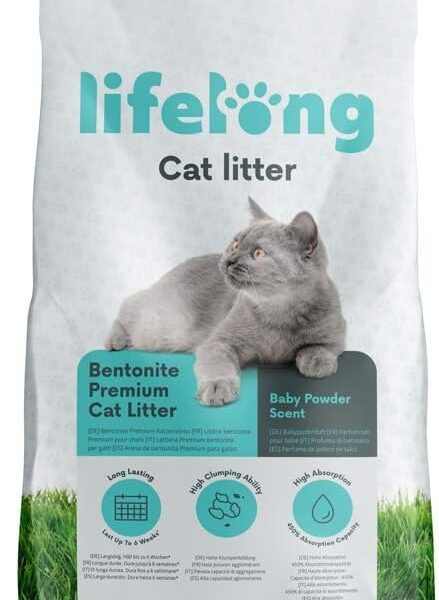 Lifelong Bentonite klumpendes Baby Puder Duft Katzenstreu, 10L, 1er-Pack