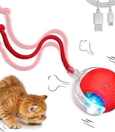 Katten speelgoed, katten speelgoed met weinig geluid, interactief katten speelgoed met USB, intelligent obstakel vermijdend katten speelgoed met elektrische bal,...