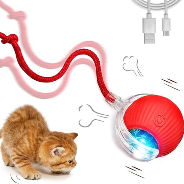 Katten speelgoed, katten speelgoed met weinig geluid, interactief katten speelgoed met USB, intelligent obstakel vermijdend katten speelgoed met elektrische bal,...