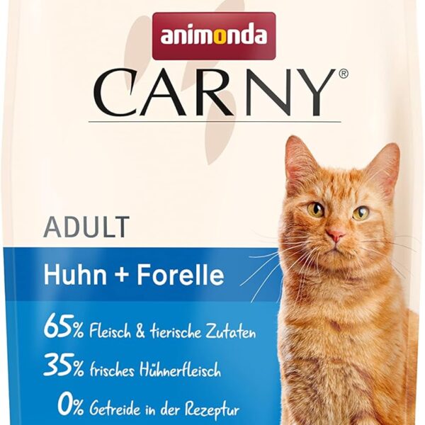 animonda Carny Adult Chicken Trout (1,75 kg), droogvoer voor volwassen katten, kattenvoer zonder granen en suiker, droogvoer voor katten met 65% vlees en vis
