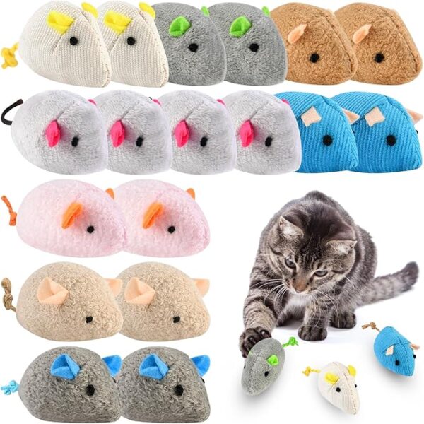18 stuks. katten speelgoed, muizen, kattenkruid speelgoed, pluchen katten speelgoed, interactief katten speelgoed, katten speelgoed pluche muizen kitten speelgoed muizen voor katten en kittens